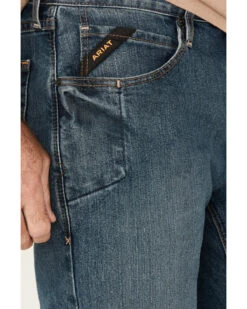 Ariat Men's M4 Rebar Distressed Low Rise Relaxed Bootcut Work Jeans -Wrang Men Jeans Shop 010J17 N9 P2