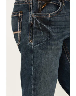 Ariat Men's Rebar M5 Durastretch Dark Wash Low Rise Straight Jeans -Wrang Men Jeans Shop 010J18 N9 P2