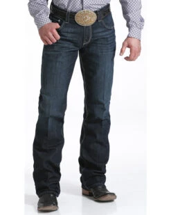 Cinch Men's Carter 2.4 Dark Wash Mid Rise Relaxed Bootcut Performance Jeans -Wrang Men Jeans Shop 010K52 88 P2
