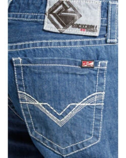 Rock & Roll Denim Men's FR Medium Wash Double Barrel Relaxed Fit Bootcut Jeans -Wrang Men Jeans Shop 0864K1 88 D2