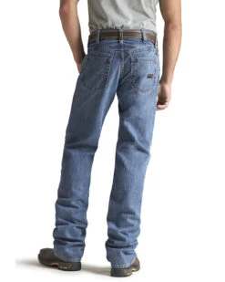 Ariat Men's FR M3 Medium Wash Loose Basic Stackable Straight Leg Jean -Wrang Men Jeans Shop 086P41 7030 P2