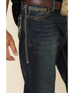 Rock & Roll Denim Men's Dark Reflex Double Barrel Relaxed Straight Jeans -Wrang Men Jeans Shop 2000323846 402 P5