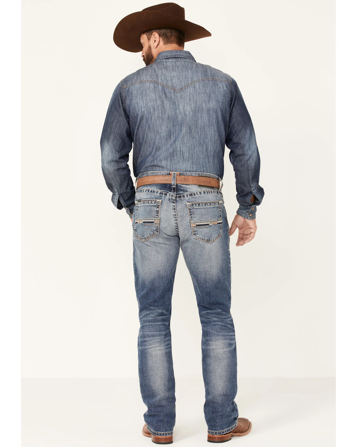 Ariat Men's M4 Dakota Medium Wash Stretch Relaxed Straight Jeans 3 Ariat Men's M4 Dakota Medium Wash Stretch Relaxed Straight Jeans - Image 3