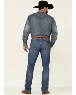 Wrangler Retro Premium Men's Harrick Dark Wash Stretch Slim Straight Jeans -Wrang Men Jeans Shop 2000342091 400 P4