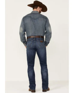Wrangler Retro Men's Coast Dark Wash Stretch Slim Bootcut Jeans - Long -Wrang Men Jeans Shop 2000346854 400 P3