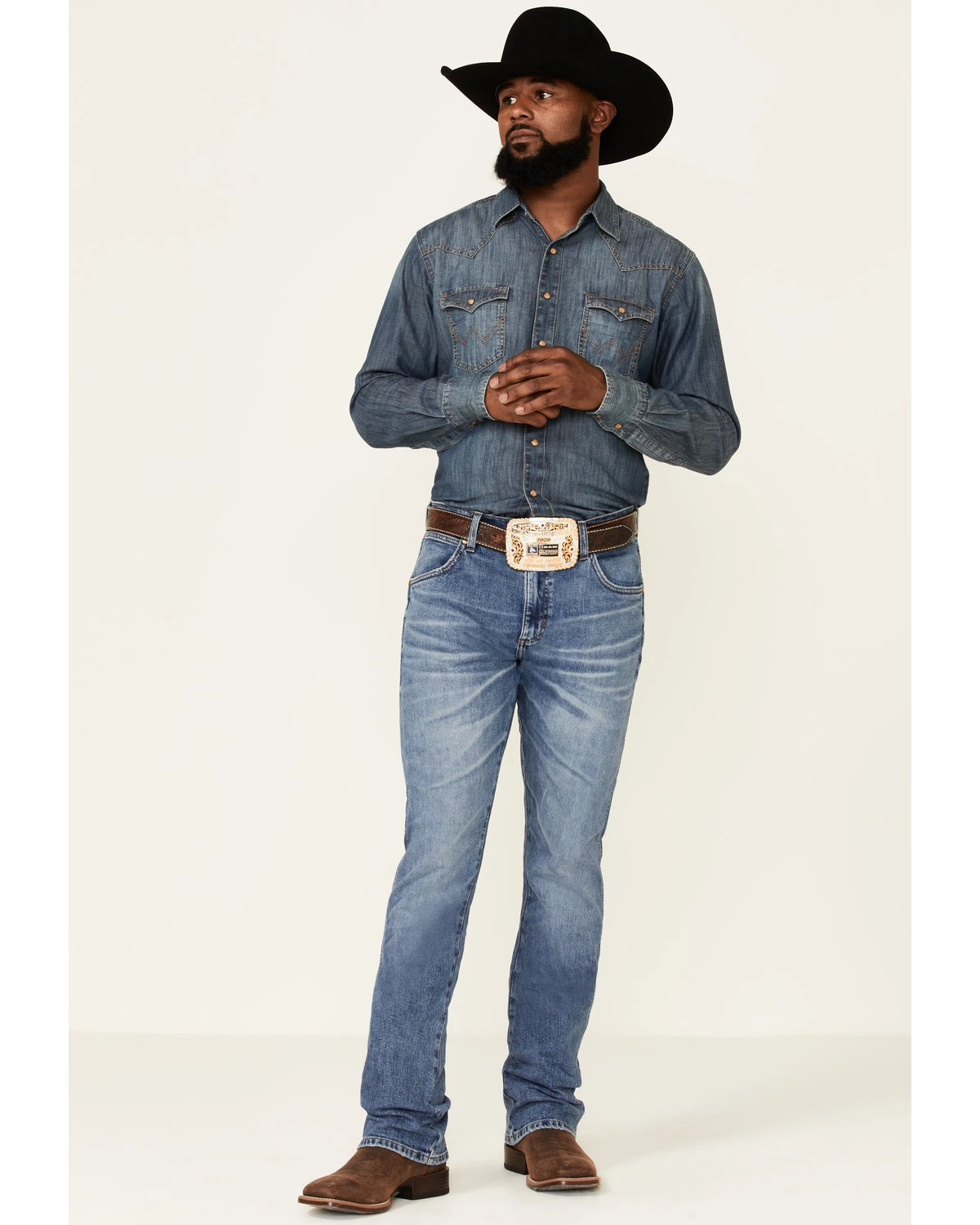 Wrangler Retro Green Men's Sienna Medium Wash Stretch Slim Bootcut Jeans 1 Wrangler Retro Green Men's Sienna Medium Wash Stretch Slim Bootcut Jeans