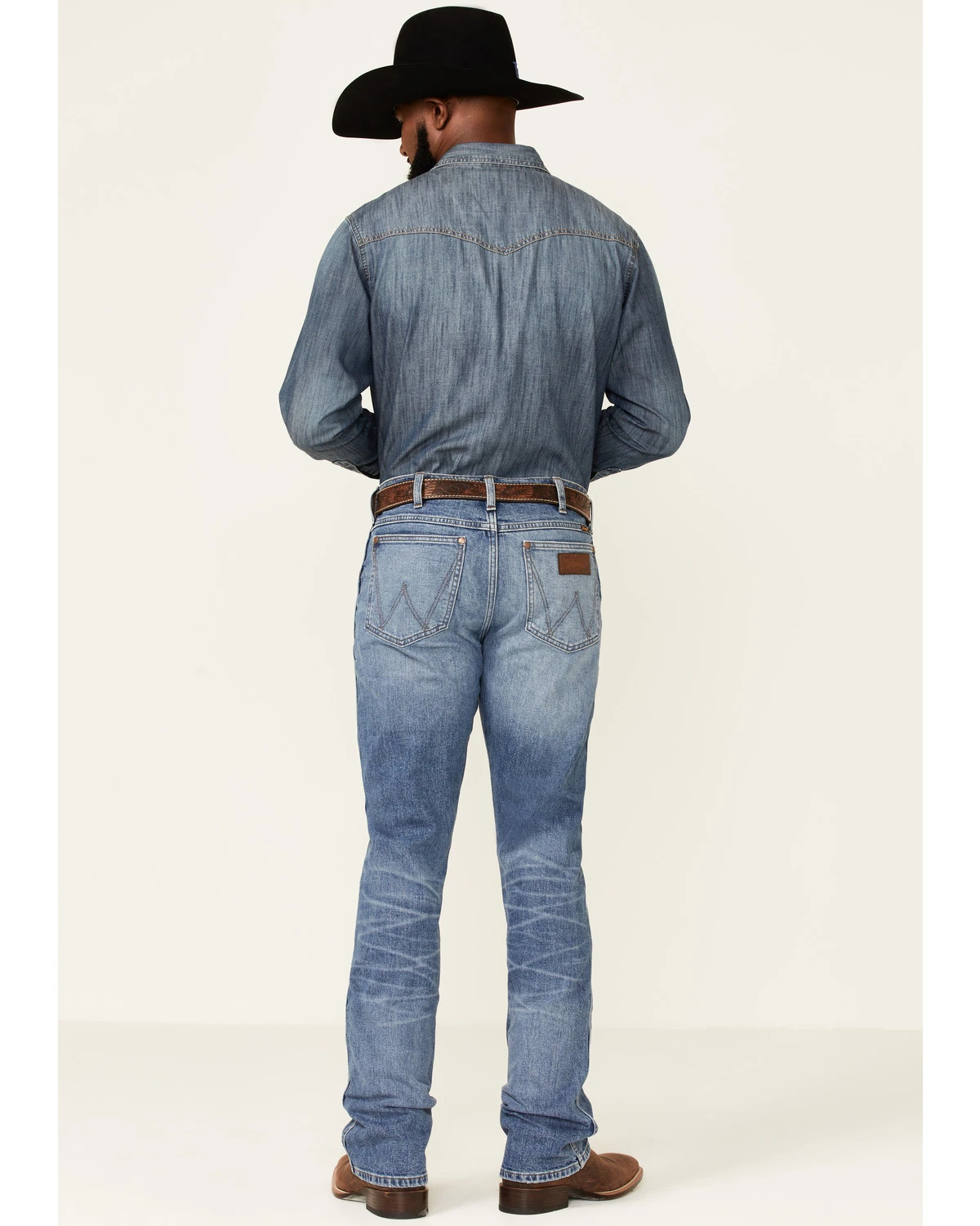 Wrangler Retro Green Men's Sienna Medium Wash Stretch Slim Bootcut Jeans 4 Wrangler Retro Green Men's Sienna Medium Wash Stretch Slim Bootcut Jeans - Image 4