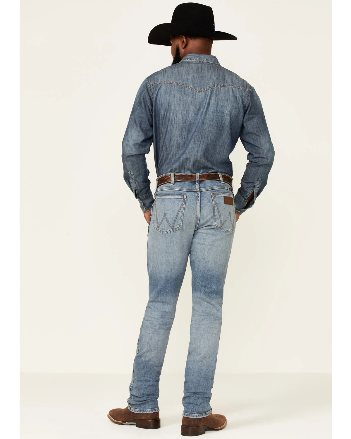 Wrangler Retro Green Men's Gralin Light Wash Stretch Slim Straight Jeans 4 Wrangler Retro Green Men's Gralin Light Wash Stretch Slim Straight Jeans - Image 4