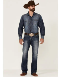 Rock & Roll Denim Men's Medium Wash Pistol Regular Bootcut Jeans -Wrang Men Jeans Shop 2000351103 400 P3
