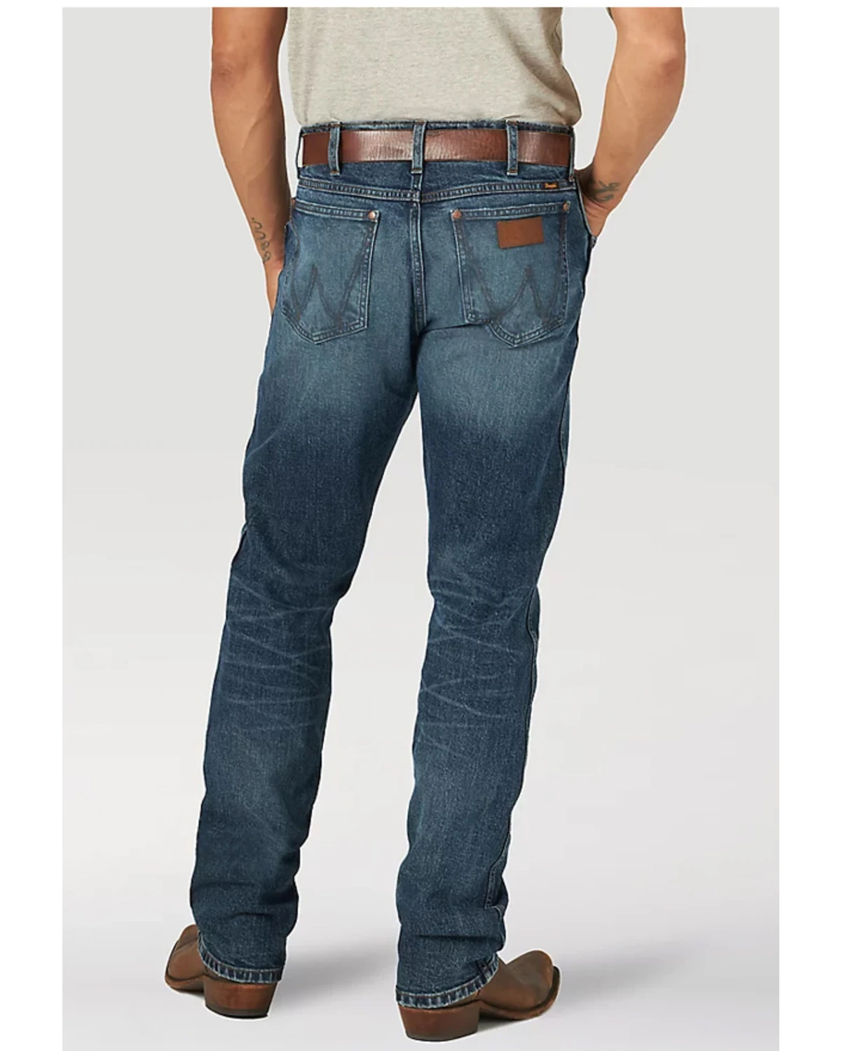 Wrangler Retro Green Men's Lexford Dark Wash Stretch Slim Straight Jeans 3 Wrangler Retro Green Men's Lexford Dark Wash Stretch Slim Straight Jeans - Image 3