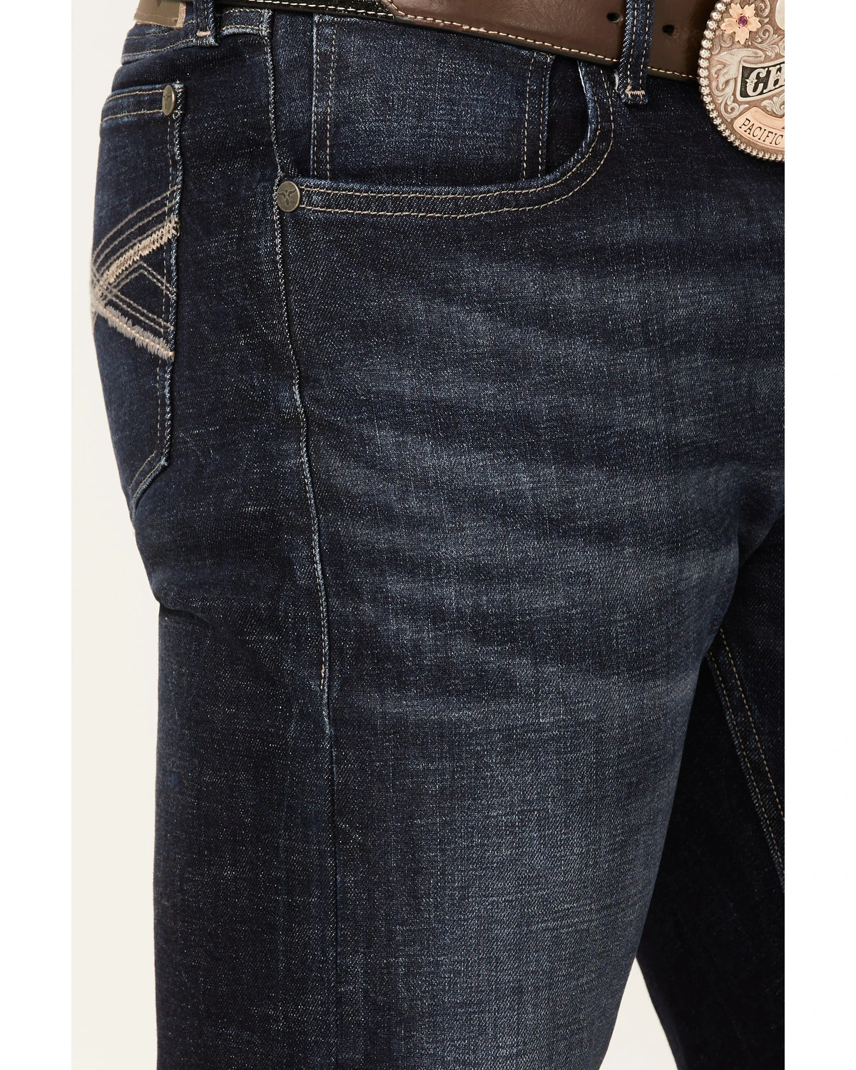 Wrangler 20X Men's Cobalt Dark Wash Stretch Slim Straight Jeans 2 Wrangler 20X Men's Cobalt Dark Wash Stretch Slim Straight Jeans - Image 2