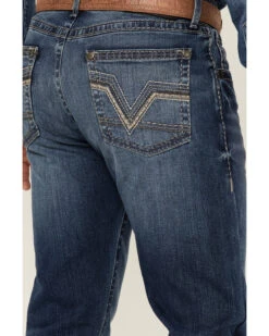 Rock 47 By Wrangler Men's Edmond Medium Wash Stretch Slim Bootcut Jeans -Wrang Men Jeans Shop 2000359727 414 P4