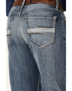 Cinch Men's Grant Medium Stonewash Broken Twill Performance Stretch Relaxed Bootcut Jeans -Wrang Men Jeans Shop 2000362748 402 P4