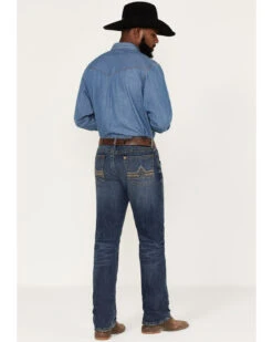 Rock 47 By Wrangler Cornflower Medium Dark Wash Stretch Slim Straight Jeans -Wrang Men Jeans Shop 2000365078 415 P3