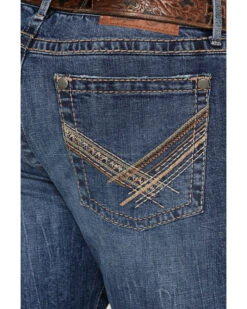 Rock 47 By Wrangler Men's Baltic Light Medium Wash Stretch Slim Bootcut Jeans -Wrang Men Jeans Shop 2000365079 413 P4