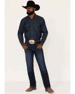 Wrangler 20X Men's Dawn Dark Wash Stretch Slim Straight Jeans - Long