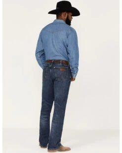 Wrangler Retro Green Men's Antique Dark Wash Stretch Slim Bootcut Jeans -Wrang Men Jeans Shop 2000366714 416 P3