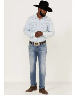 Rock & Roll Denim Men's Rifle Light Wash Reflex Stretch Skinny Jeans -Wrang Men Jeans Shop 2000367644 204 P3