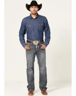 Rock & Roll Denim Men's Double Barrel Medium Wash Two Tone Raise Relaxed Straight Jeans -Wrang Men Jeans Shop 2000367647 203 P3