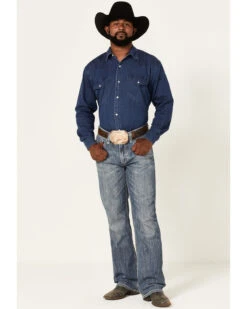 Rock & Roll Denim Men's Double Barrel Medium Wash Relaxed Bootcut Jeans -Wrang Men Jeans Shop 2000367648 203 P3