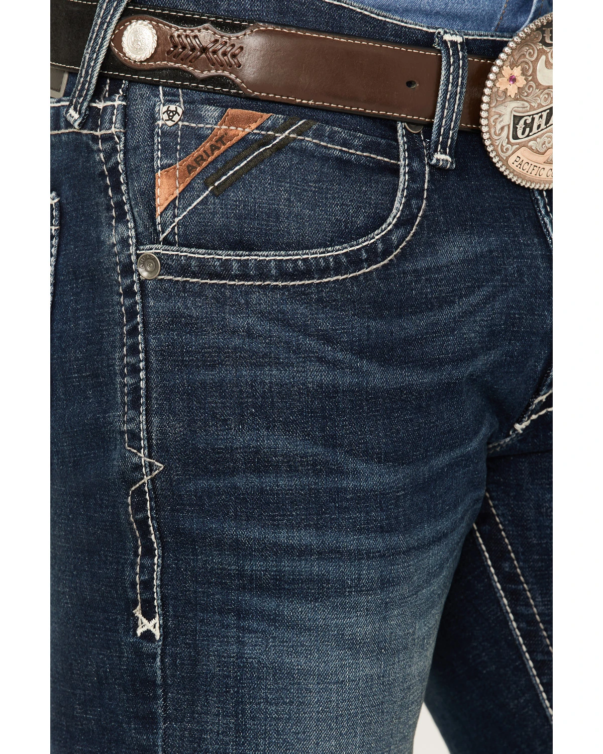 Ariat Men's M5 Ford Remming Dark Wash Stretch Straight Leg Jeans 2 Ariat Men's M5 Ford Remming Dark Wash Stretch Straight Leg Jeans - Image 2