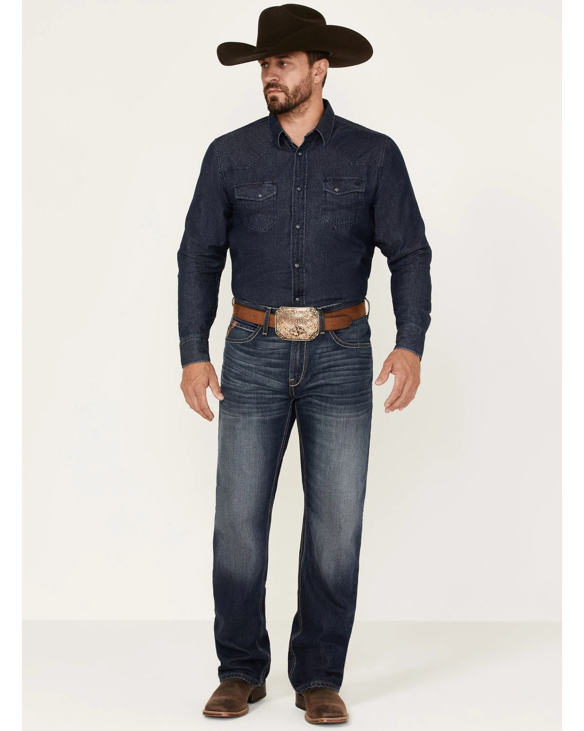 Ariat Men's Big Sur 3D Garby Dark Wash Relaxed Bootcut Jeans 1 Ariat Men's Big Sur 3D Garby Dark Wash Relaxed Bootcut Jeans