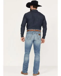 Wrangler Retro Men's 77MWP Medium Wash Slim Boot Stretch Denim Jeans -Wrang Men Jeans Shop 2000374572 413 P3