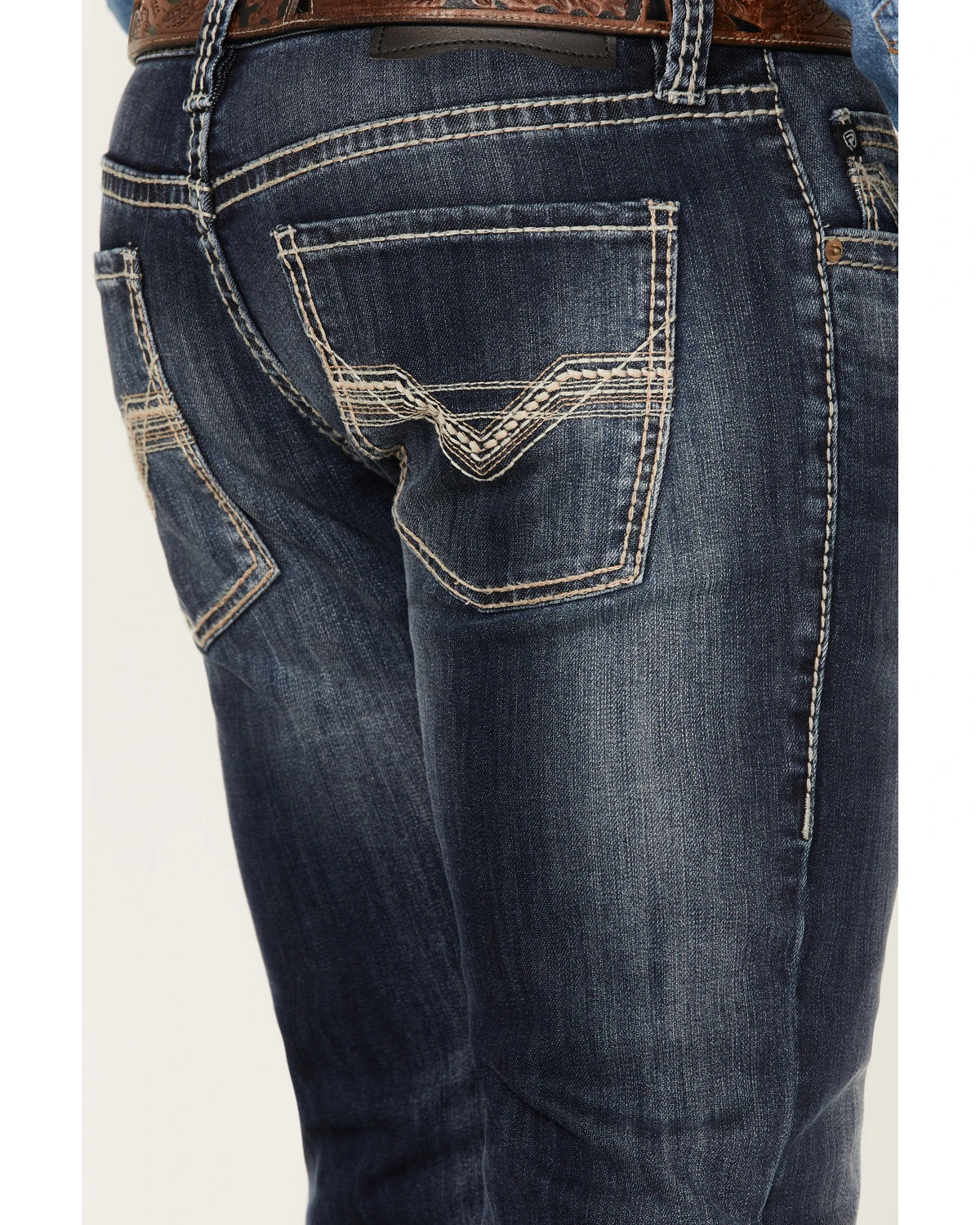 Rock & Roll Denim Men's Rifle Dark Wash Vintage Reflex Slim Stretch Skinny Jeans 2 Rock & Roll Denim Men's Rifle Dark Wash Vintage Reflex Slim Stretch Skinny Jeans - Image 2