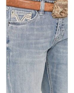 Rock & Roll Denim Men's Revolver Light Vintage Wash Slim Straight Reflex Denim Jeans -Wrang Men Jeans Shop 2000386200 412 P4