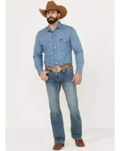 Rock & Roll Denim Men's Pistol Medium Vintage Wash Bootcut Stretch Denim Jeans -Wrang Men Jeans Shop 2000387624 414 P3
