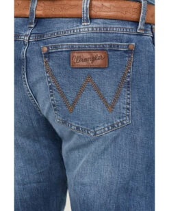 Wrangler Retro Men's Fresian Light Wash Slim Bootcut Stretch Jeans -Wrang Men Jeans Shop 2000394533 412 P4