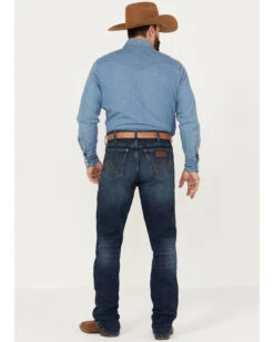Wrangler Retro Men's Medium Wash Slim Straight Stretch Jeans -Wrang Men Jeans Shop 2000394535 414 P3