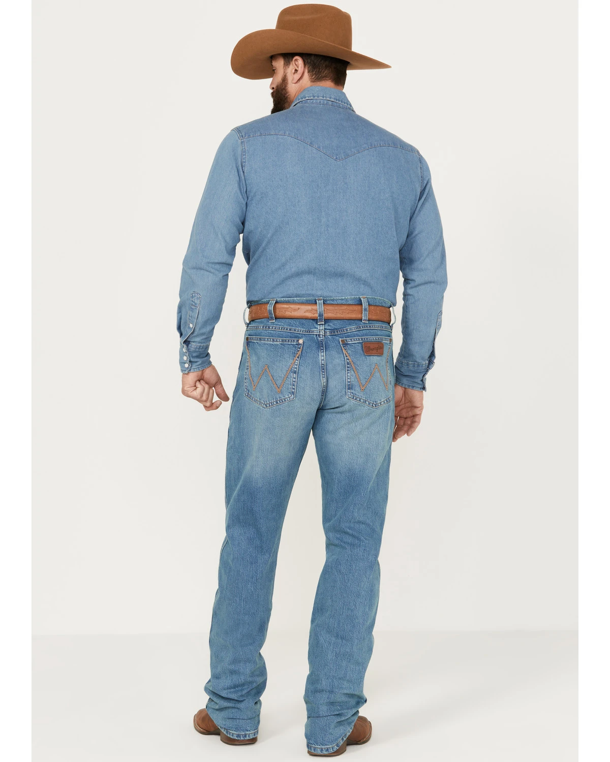 Wrangler Retro Men's Buffalo Pass Light Wash Slim Straight Stretch Jeans 3 Wrangler Retro Men's Buffalo Pass Light Wash Slim Straight Stretch Jeans - Image 3